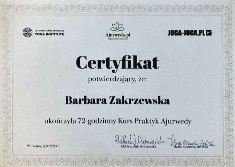 Ajurveda - Barbara Zakrzewska